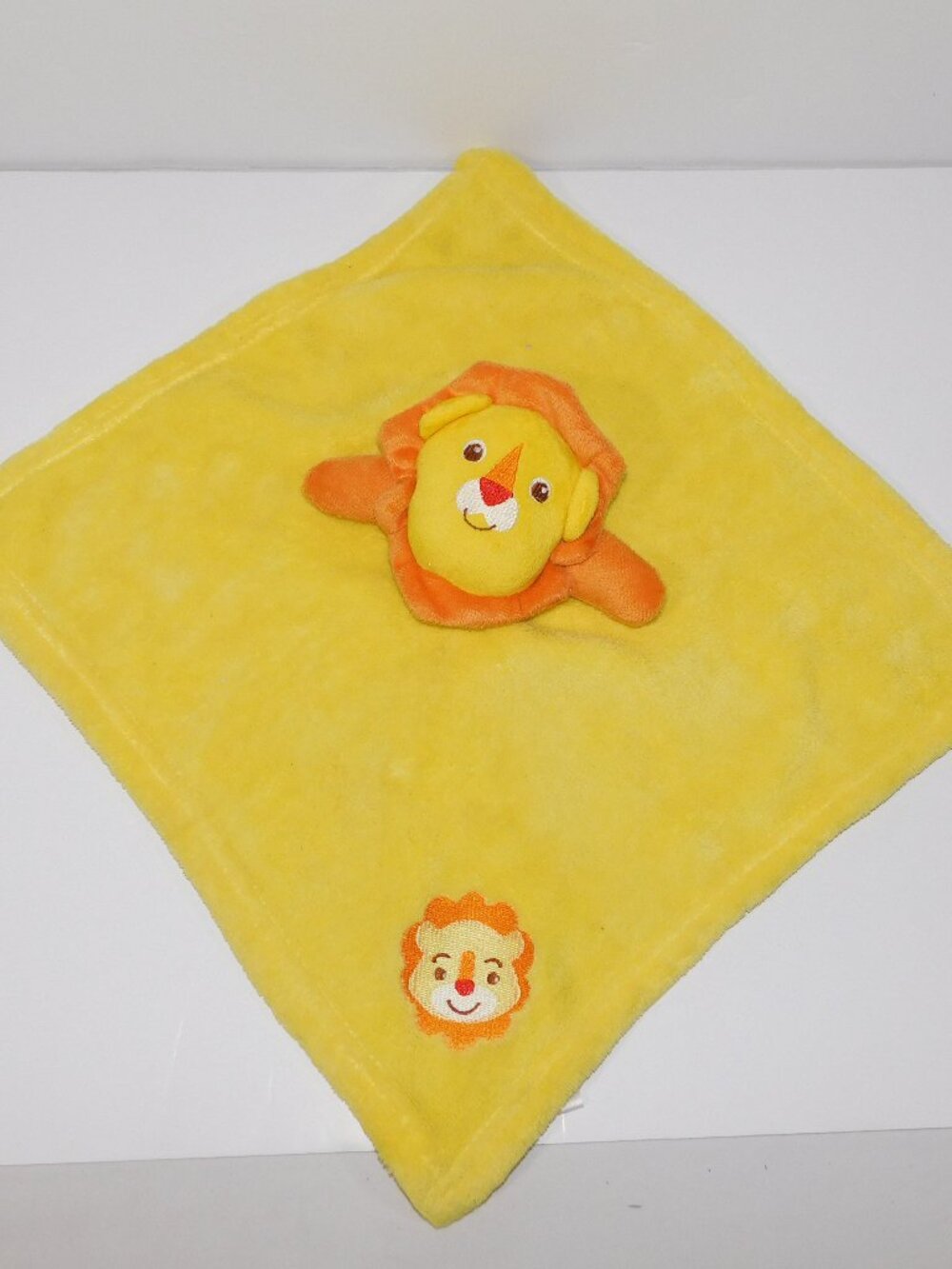 Yellow Orange Lion Plush Security blanket baby Lovey nunu Soother Comforter